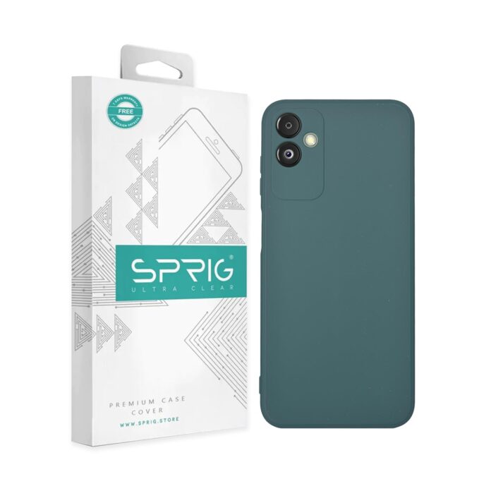 SPRIG Compatible with Samsung Galaxy F14 5G Phone TPU Basic Premium Back Cover Drop Tested Shock Proof Mobile Case for Men, Women, Boys and Girls with Camera Protection (Dark Green)