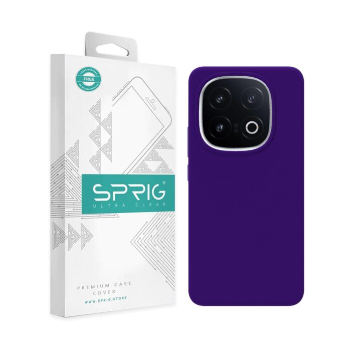 SPRIG Compatible with iQOO 13 5G Phone Liquid Silicone Premium Back Cover Drop Tested Shock Proof Mobile Case for Men, Women, Boys and Girls with Camera Protection (Dark Violet)