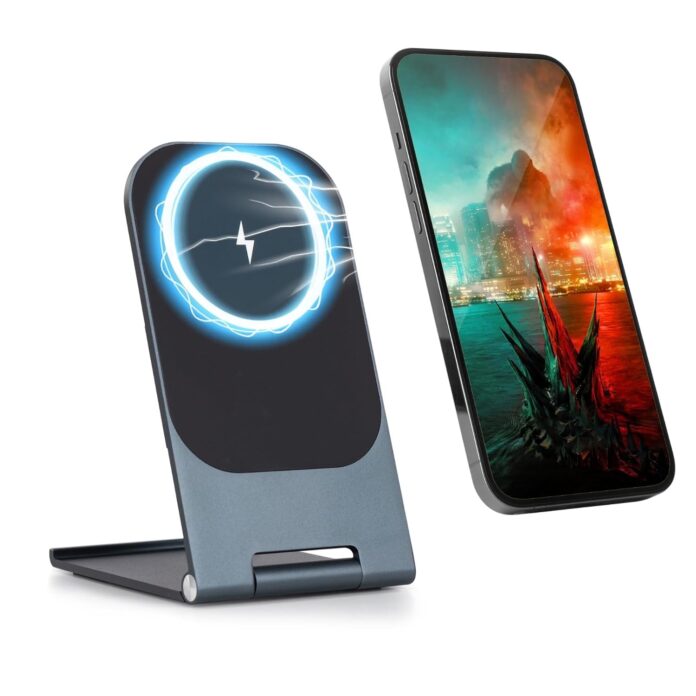 AGARO Elegant Wireless Charger, 15W, Qi-Certified, Charging Stand for iPhone 15/15 Plus/15 Pro/15 Pro Max, iPhone 14/14 Plus/14 Pro/14 Pro Max, iPhone 13/12/11 Series,