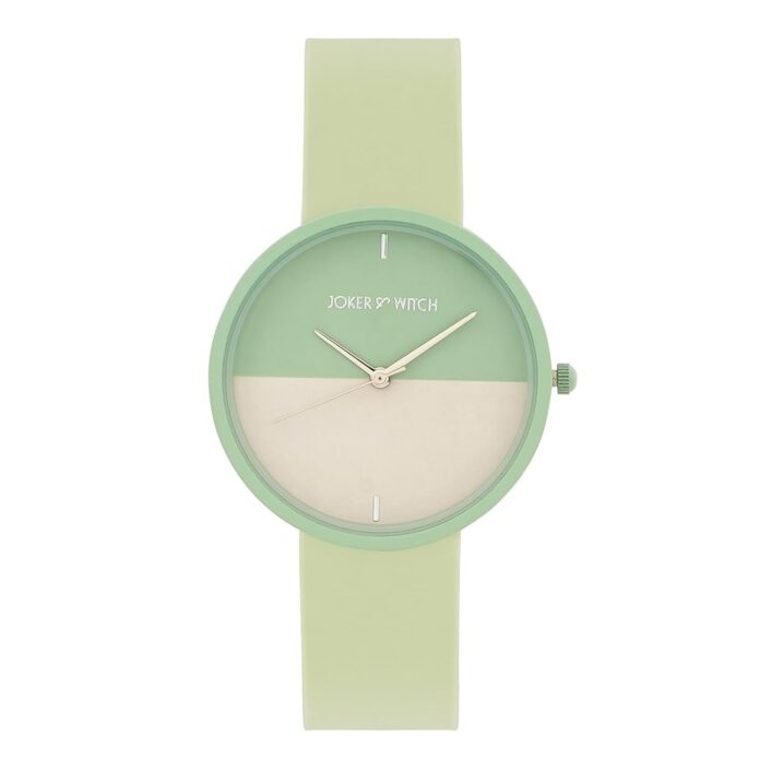 Joker & Witch Duet 38mm Green Dial 20mm Green Silicon Strap Watch for Unisex