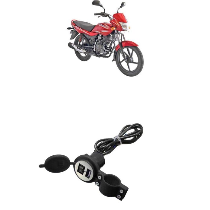 Kandid Black Bike USB Mobile Charger for Bajaj Platina 100 DTS-I
