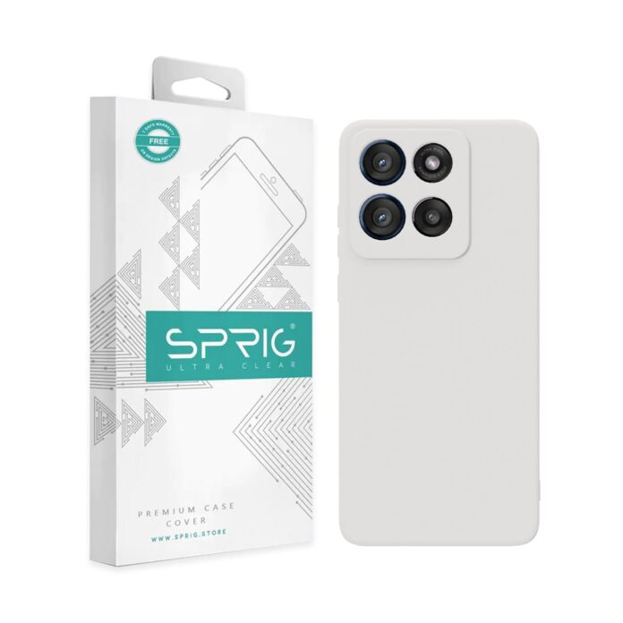 SPRIG Compatible with Motorola Edge 60 Stylus Phone TPEE Cover Premium Back Cover Drop Tested Shock Proof Mobile Case for Men, Women, Boys and Girls with Camera Protection (White)