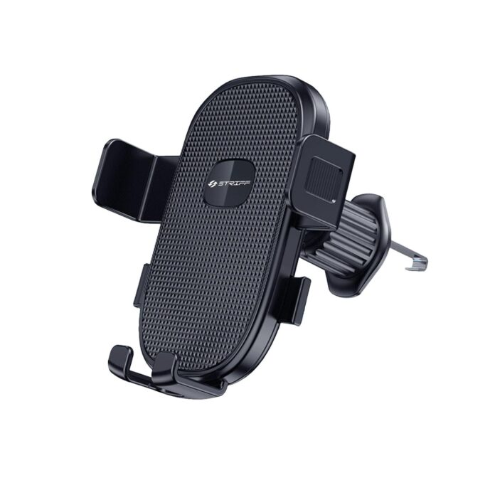 STRIFF Phone Holders for Your Car with Metal Hook Clip, Air Vent Cell Phone Car Mount, Universal Automobile Cradle Fit for iPhone Android and All Smartphones, Dark Black