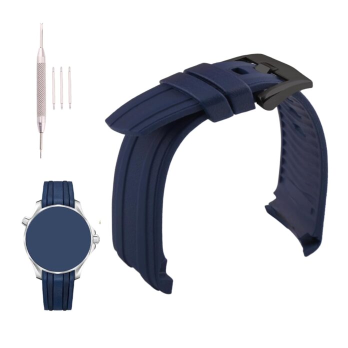 XIW Compatible for 20mm Omega Seamaster diver 300m 300 Aqua-Terra 150m AT150 Speedmaster Moonwatch Rubber Watch Band Replacement for men Silicone Wirstband Strap women Bracelet